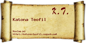 Katona Teofil névjegykártya
